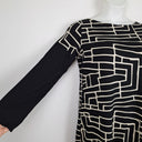 Second-Hand - Megan Salmon Boat Neck Maze Pattern Midi Dress Size 10 - SwapUp