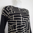 Second-Hand - Megan Salmon Boat Neck Maze Pattern Midi Dress Size 10 - SwapUp