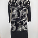Second-Hand - Megan Salmon Boat Neck Maze Pattern Midi Dress Size 10 - SwapUp