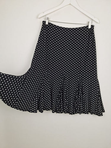 Second-Hand - Laura Ashley Polka Dot Godet Slip Skirt Size M - SwapUp