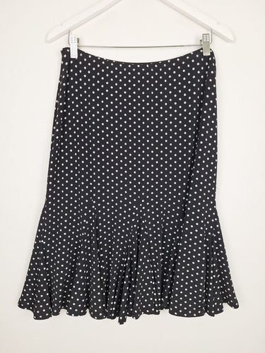 Second-Hand - Laura Ashley Polka Dot Godet Slip Skirt Size M - SwapUp