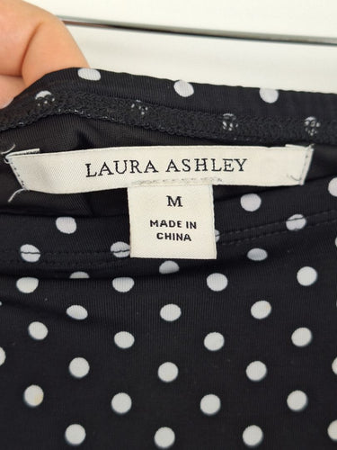 Second-Hand - Laura Ashley Polka Dot Godet Slip Skirt Size M - SwapUp