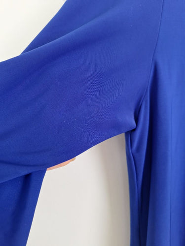 Second-Hand - Leina Broughton Indigo Boat Neck Cinched Waist Top Size 10 - SwapUp
