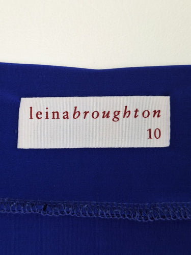 Second-Hand - Leina Broughton Indigo Boat Neck Cinched Waist Top Size 10 - SwapUp
