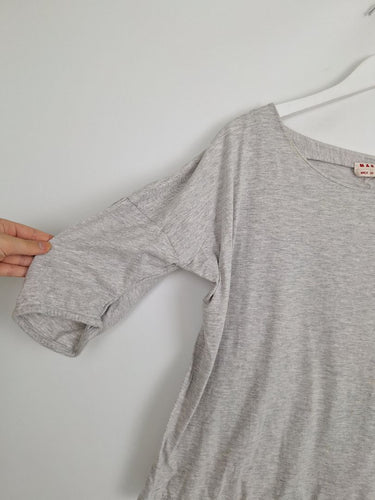 Second-Hand - Marni Light Grey Boat Neck Drop Sleeve Top Size 12 - SwapUp