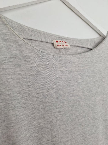 Second-Hand - Marni Light Grey Boat Neck Drop Sleeve Top Size 12 - SwapUp