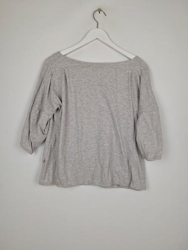 Second-Hand - Marni Light Grey Boat Neck Drop Sleeve Top Size 12 - SwapUp