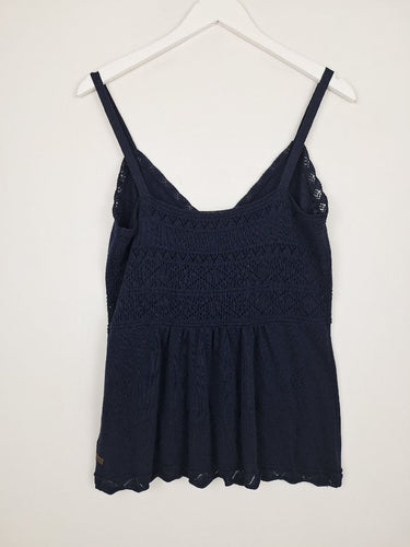 Second-Hand - Assorted Brands Dainty Knitted Navy Tank Top Size M - SwapUp
