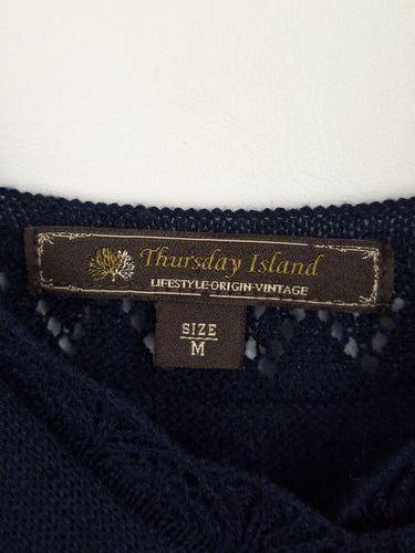 Second-Hand - Assorted Brands Dainty Knitted Navy Tank Top Size M - SwapUp