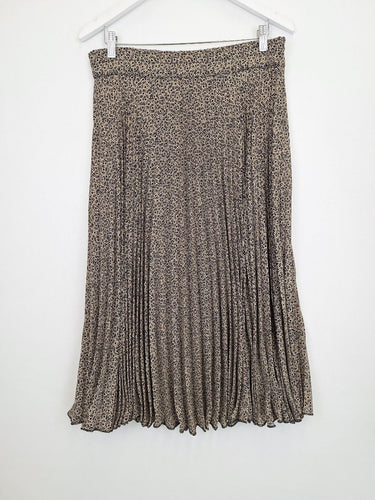 Second-Hand - Events Neutral Foliage Mini Pleat Skirt Size 12 - SwapUp