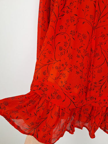 Second-Hand - Seed Crimson & Vine Sheer Blouse Size 10 - SwapUp
