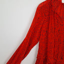 Second-Hand - Seed Crimson & Vine Sheer Blouse Size 10 - SwapUp