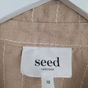 Second-Hand - Seed Mocha Stripe Crop Shirt Size 12 - SwapUp