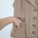 Second-Hand - pretty in pink Mocha Suede Laced Vest Size 8 - SwapUp
