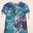 Second-Hand - Marcs Teal Mottled Floral Top Size 6 - SwapUp