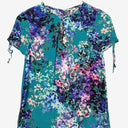 Second-Hand - Marcs Teal Mottled Floral Top Size 6 - SwapUp