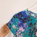 Second-Hand - Marcs Teal Mottled Floral Top Size 6 - SwapUp