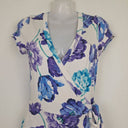 Second-Hand - Review Stretch Floral Wrap Midi Dress Size 8 - SwapUp