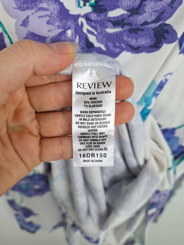 Second-Hand - Review Stretch Floral Wrap Midi Dress Size 8 - SwapUp
