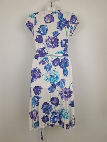 Second-Hand - Review Stretch Floral Wrap Midi Dress Size 8 - SwapUp