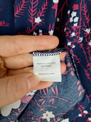 Second-Hand - Leona Edmiston Navy Faux Wrap Booms Midi Dress Size 10 - SwapUp