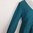 Second-Hand - Princess Highway Peacock Linen Blend Flared Mini Dress Size 10 - SwapUp