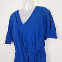 Second-Hand - Veronika Maine Electric Blue Crepe Belted Midi Dress Size 8 - SwapUp