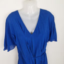 Second-Hand - Veronika Maine Electric Blue Crepe Belted Midi Dress Size 8 - SwapUp