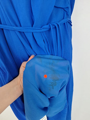 Second-Hand - Veronika Maine Electric Blue Crepe Belted Midi Dress Size 8 - SwapUp