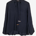 Second-Hand - Ginger & Smart Sophisticated Navy Tie Dress Size 8 - SwapUp