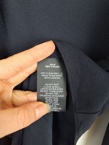 Second-Hand - Ginger & Smart Sophisticated Navy Tie Dress Size 8 - SwapUp