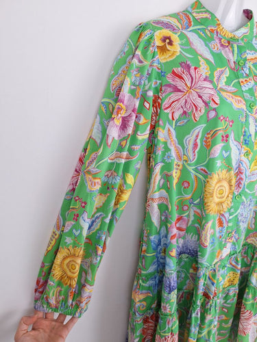 Second-Hand - Alessandra Vibrant Floaty Resort Floral Mini Dress Size S - SwapUp