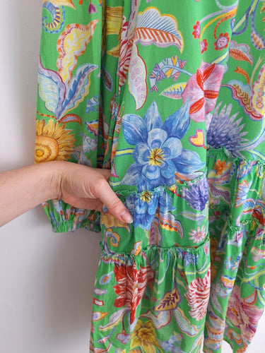 Second-Hand - Alessandra Vibrant Floaty Resort Floral Mini Dress Size S - SwapUp