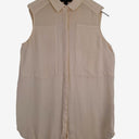 Second-Hand - Esprit Elegant Cream Sleeveless Silk Blouse Size 8 - SwapUp