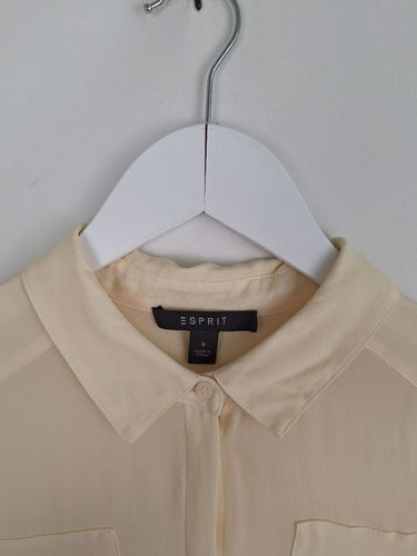 Second-Hand - Esprit Elegant Cream Sleeveless Silk Blouse Size 8 - SwapUp