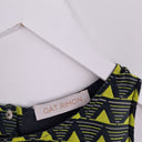 Second-Hand - Assorted Brands Geometric Silk Racer Top Size S - SwapUp