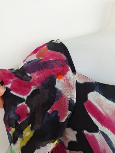 Second-Hand - Diane von Furstenberg Enchanting Mottled Blooms Silk Mini Dress Size 4 - SwapUp