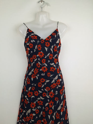 Second-Hand - Finders Keepers Navy Slip Out To Lunch Georgette Midi Dress Size 6 - SwapUp