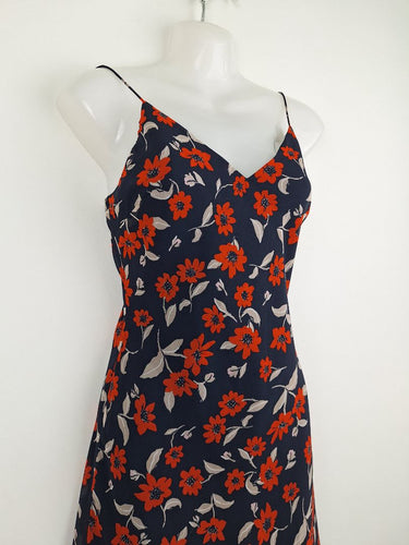 Second-Hand - Finders Keepers Navy Slip Out To Lunch Georgette Midi Dress Size 6 - SwapUp