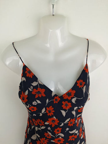 Second-Hand - Finders Keepers Navy Slip Out To Lunch Georgette Midi Dress Size 6 - SwapUp