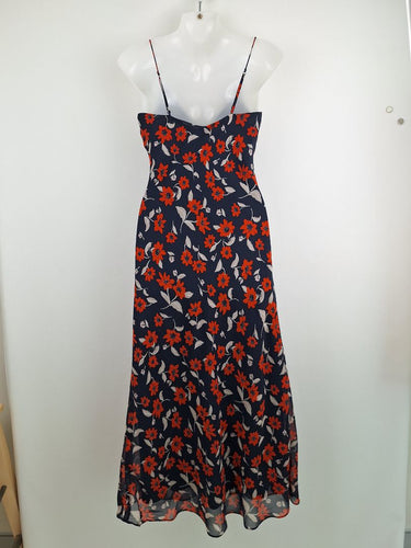 Second-Hand - Finders Keepers Navy Slip Out To Lunch Georgette Midi Dress Size 6 - SwapUp