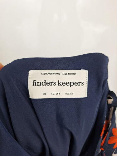 Second-Hand - Finders Keepers Navy Slip Out To Lunch Georgette Midi Dress Size 6 - SwapUp