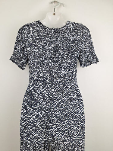 Second-Hand - DISSH Ditsy Floral Navy Jumpsuit Size 8 - SwapUp