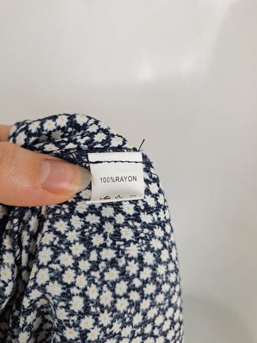 Second-Hand - DISSH Ditsy Floral Navy Jumpsuit Size 8 - SwapUp