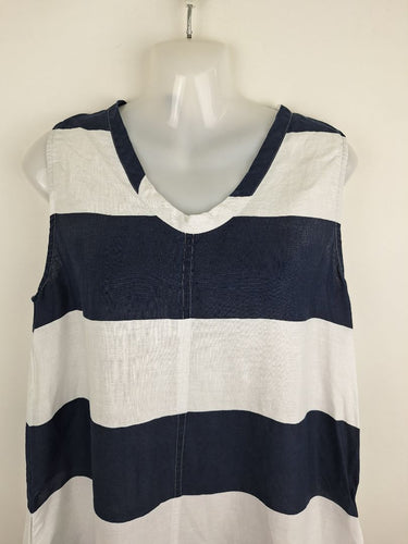 Second-Hand - Jump Bold Striped Linen Weekender Mini Dress Size 12 - SwapUp