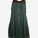 Second-Hand - Magali Pascal Bohemian Sage Studded Silk Mini Dress Size M - SwapUp