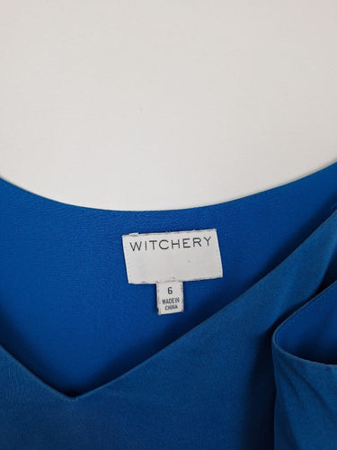Second-Hand - Witchery Bright Blue V Neck Camisole Top Size 6 - SwapUp