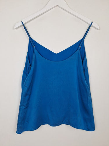 Second-Hand - Witchery Bright Blue V Neck Camisole Top Size 6 - SwapUp