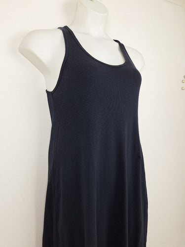 Second-Hand - Frances de Lourdes Everyday Indigo Ribbed Raw Hem Dress Size S - SwapUp