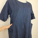 Second-Hand - Gorman Indigo Light Denim Plunge Pocket Dress Size 12 - SwapUp